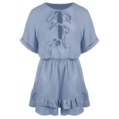 JAIMY Kate cotton playsuit light blue