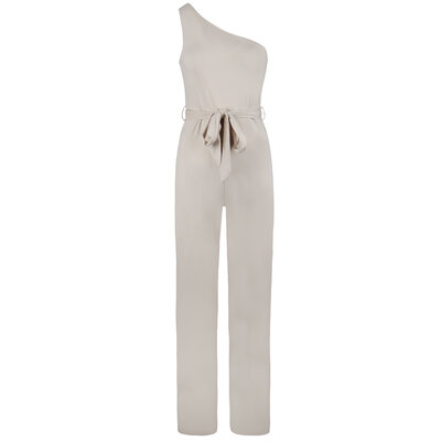 JAIMY Lea one shoulder travel jumpsuit creme