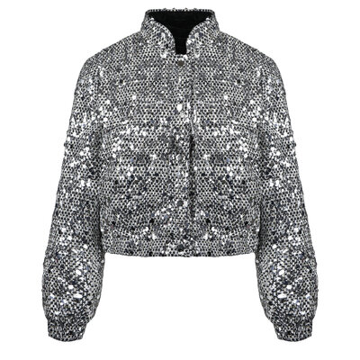 JAIMY Laurel sequin detail bomber black