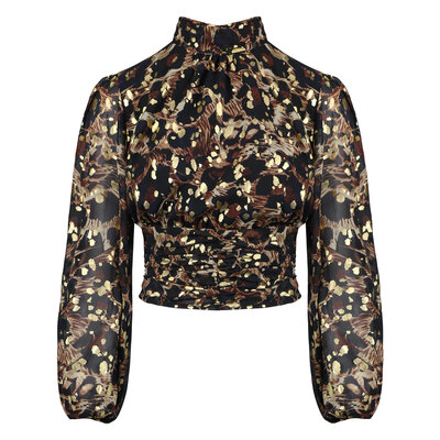 JAIMY Erin metallic detail cropped blouse