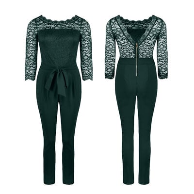 JAIMY Lace 2 ways to wear jumpsuit emerald