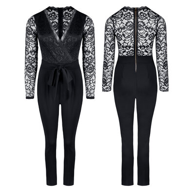 JAIMY Limited v lace jumpsuit black