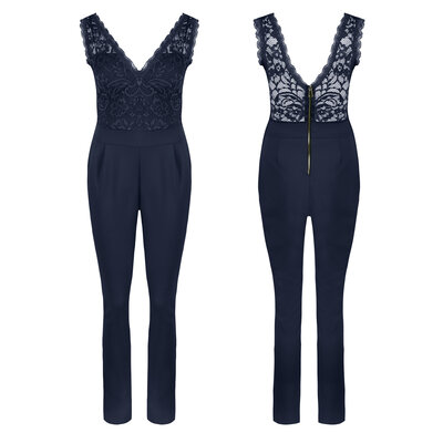 JAIMY Macy lace jumpsuit navy