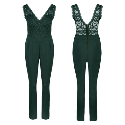 JAIMY Macy lace jumpsuit emerald
