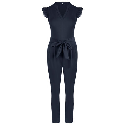 JAIMY Karla ruffle sleeve jumpsuit navy