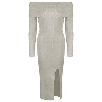 JAIMY Lena off shoulder knitwear dress beige