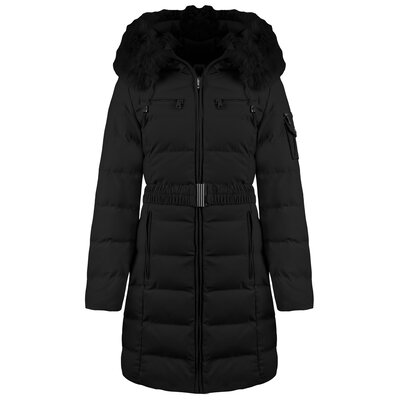 JAIMY Allison belted puffer jacket black