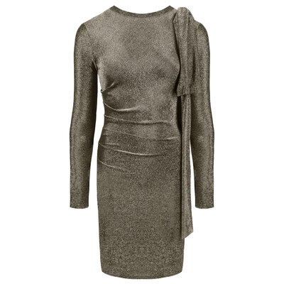 JAIMY Ariel bow detail sparkle dress gold