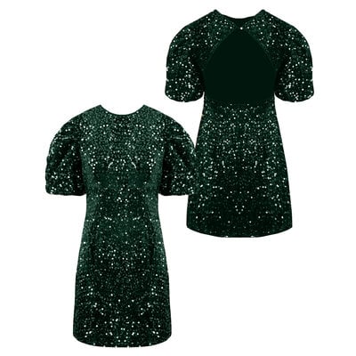 JAIMY Giselle open back sequin dress emerald