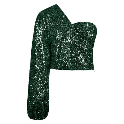 JAIMY Ramona sequin top emerald