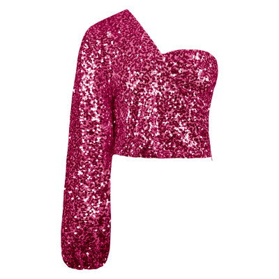 JAIMY Ramona sequin top fuchsia