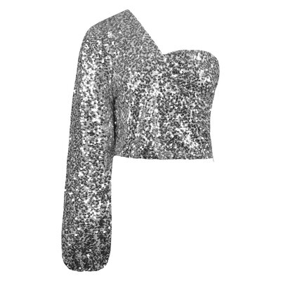 JAIMY Ramona sequin top silver