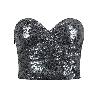 JAIMY Kaiya sequin top silver