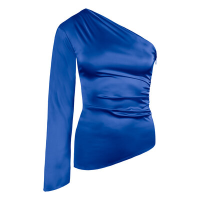 JAIMY Katie satin top cobalt blue