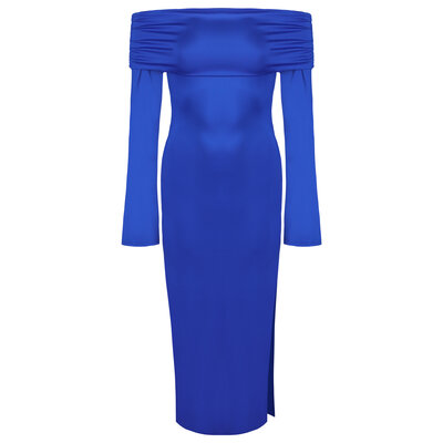 JAIMY Eve off shoulder maxi dress cobalt blue