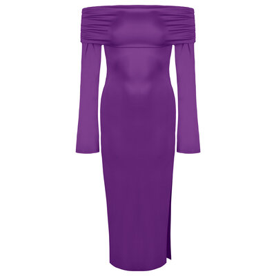 JAIMY Eve off shoulder maxi dress purple