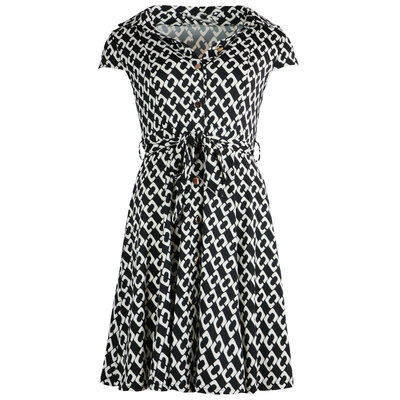 JAIMY Chain print a-line dress black