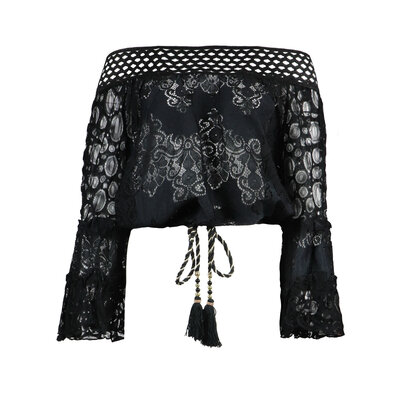 JAIMY Off shoulder ibiza top black