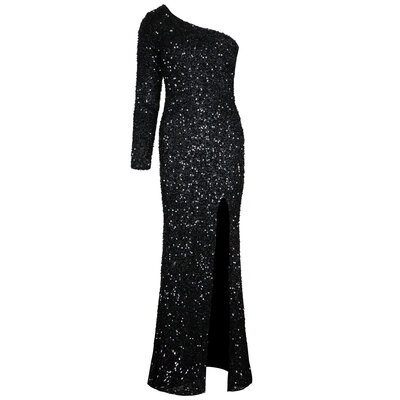JAIMY One shoulder maxi sequin dress