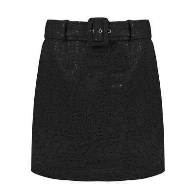 JAIMY Novah sequin tweed skirt black
