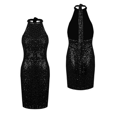 JAIMY Chana open back sequin dress black