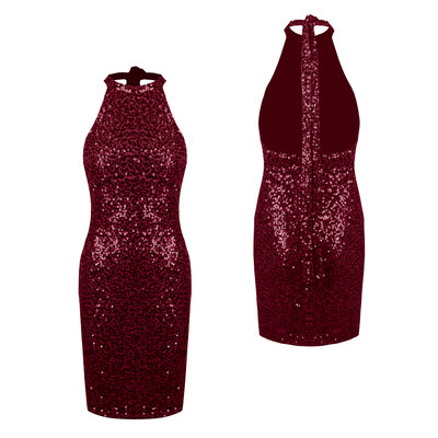 JAIMY Chana open back sequin dress bordeaux