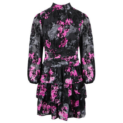 JAIMY Yara velvet detail printed dress