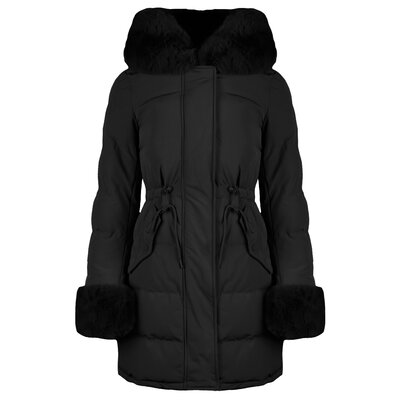 JAIMY Furry parka jacket black