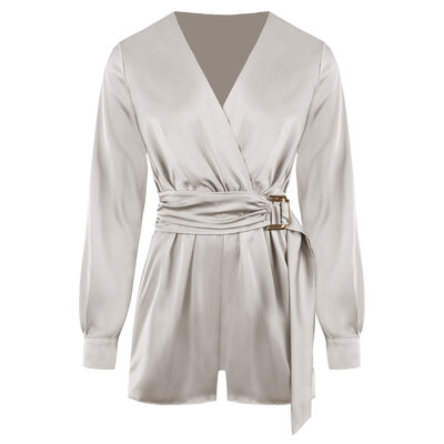 JAIMY Margo satin playsuit creme