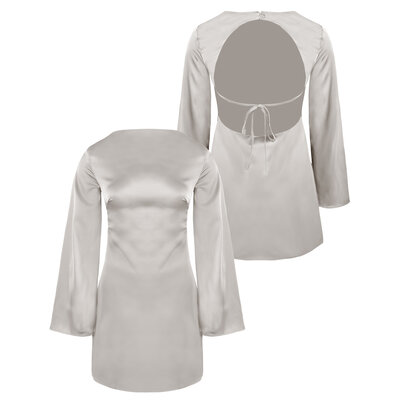 JAIMY Alondra open back satin dress creme