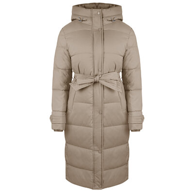 JAIMY Annie belted puffer jacket camel