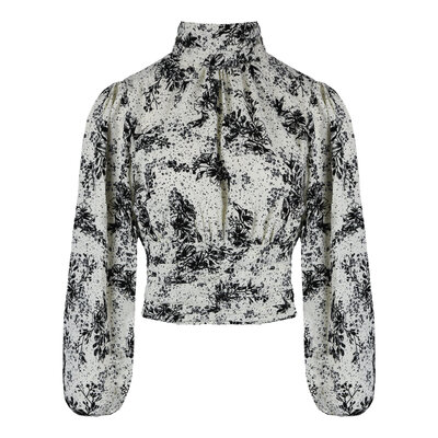 JAIMY Ophelia velvet detail blouse creme