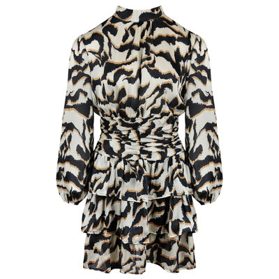 JAIMY Kennedy leopard long sleeve dress