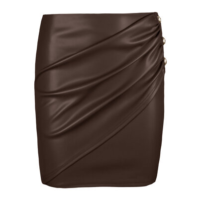 JAIMY Clare leather skirt brown