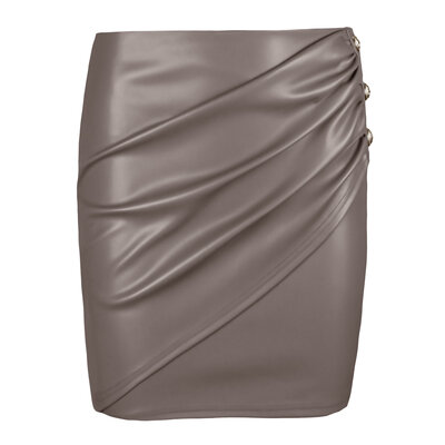 JAIMY Clare leather skirt taupe