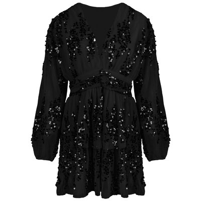 JAIMY Jayla plisse sequin dress black