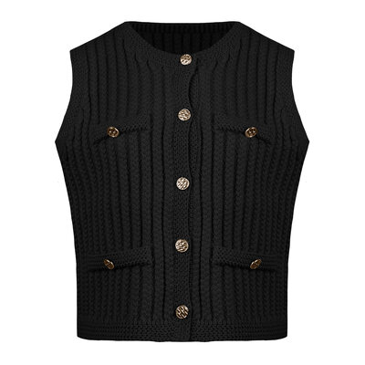 JAIMY Celine sleeveless cardigan black