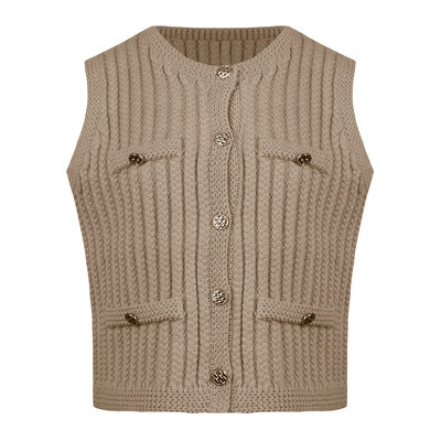 JAIMY Celine sleeveless cardigan camel