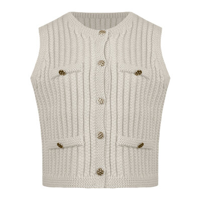 JAIMY Celine sleeveless cardigan creme