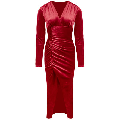 JAIMY Lucille velvet dress red