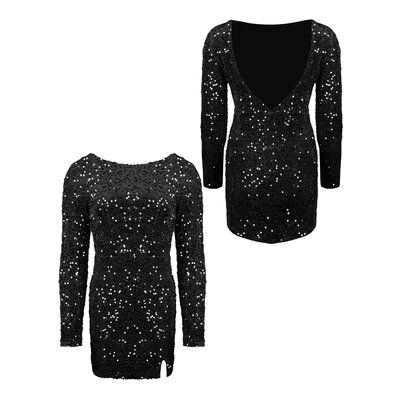 JAIMY Greta low back sequin dress black