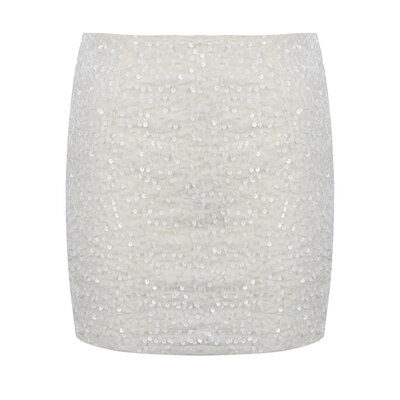 JAIMY Julissa sequin skirt creme