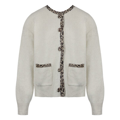 JAIMY Kimberly leopard detail cardigan