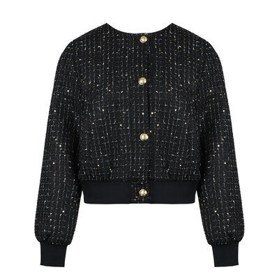 JAIMY Morgan tweed bomber black