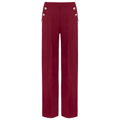 JAIMY Brooke gold button pantalon bordeaux
