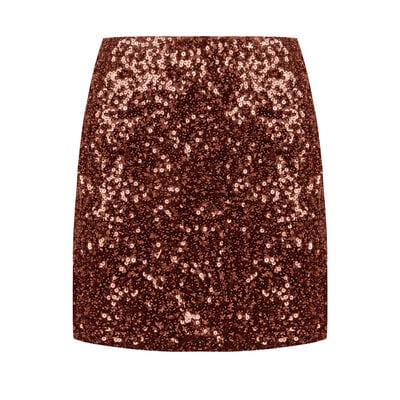 JAIMY Penny sequin skirt brown