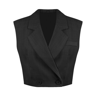 JAIMY Emily linnen gilet black