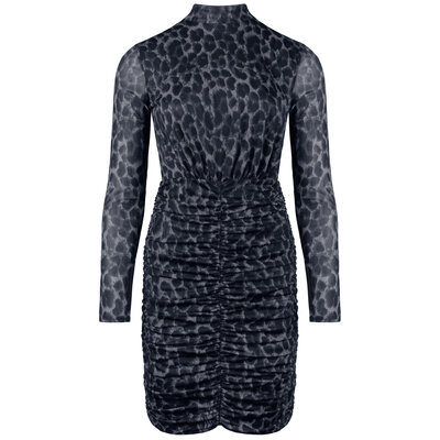 JAIMY Rayne mesh leopard dress blue