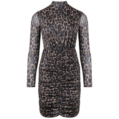 JAIMY Rayne mesh leopard dress brown