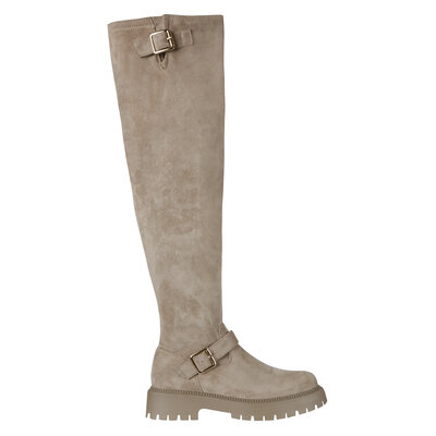 JAIMY Helena suede overknee boots beige